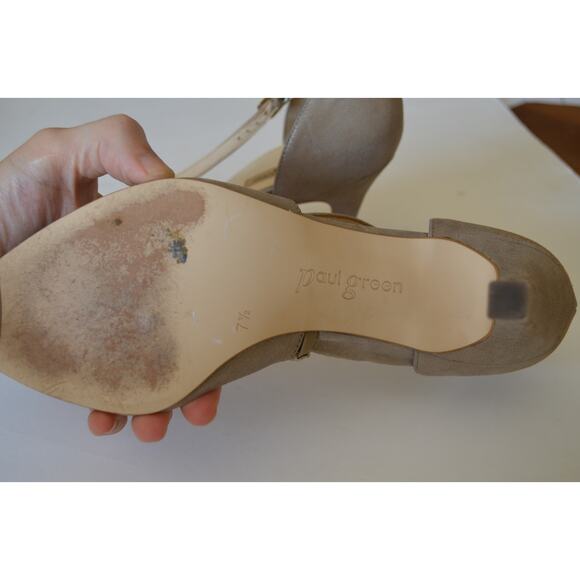 Paul Green Metallic Neutral Ankle Strap Heel - Picture 8 of 8